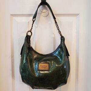 Simply Vera Vera Wang Green Metallic Patent Faux Leather Hobo Bag